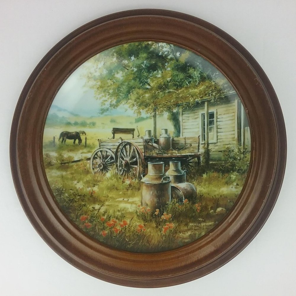 Maurice Harvey Country Nostalgia Dairy Cans Plate